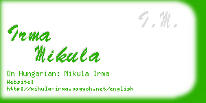 irma mikula business card